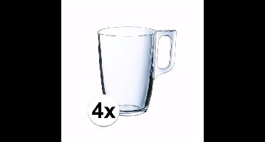 Thee glas/thee beker Kenstington - 4x - transparant - glas - 320 ml