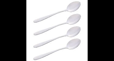 Theelepeltjes/koffielepeltjes - zilver - set van 12x - 14 cm - dessertlepels