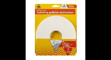 Tochtstrip - tochtwering - wit - zelfklevend - universeel - 12 m x 9 mm x 4 mm