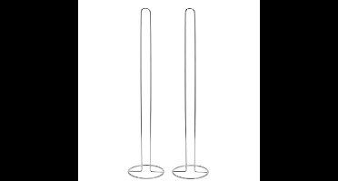 Toiletrollen houder - 2x stuks - 15 x 60 cm - chroom - wc-rol houder - toiletrolhouder - wc rollen