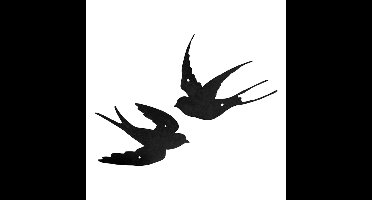 Tuin/muurdecoratie zwaluw - 2x - gietijzer - 30 x 39,5 cm