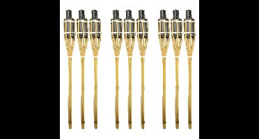Tuinfakkels - 9x - met oliehouder - bamboe - 60 cm