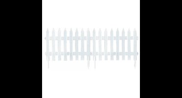 Tuinhekjes/borderranden - 21x stuks - kunststof - 1050 cm - wit - tuinafscheiding - 60 x 40 cm