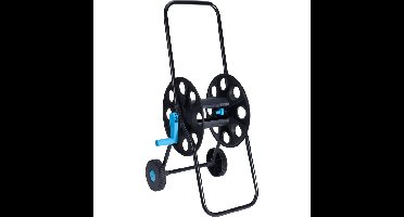Tuinslang haspel/trolley voor 40 meter slang zwart
