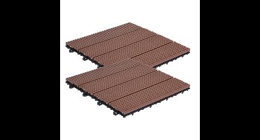 Tuintegel/terrastegels - 36x stuks - bruin - kunststof - 30 x 30 cm - vlonder tegels