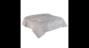 Unique Living Bedsprei Amiens - lichtgrijs - 170 x 220 cm - katoen/polyester - luxe motief