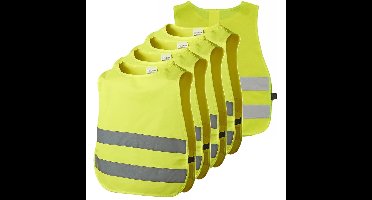 Veiligheidsvesten - 10x - geel - kinderen - Reflecterende veiligheidshesjes