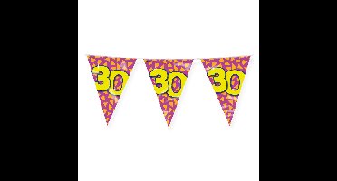Verjaardag 30 jaar thema Vlaggetjes - Feestversiering - 10m - Folie - Dubbelzijdig