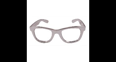 Verkleed bril - metallic zilver - kunststof - partybril - feestbril - verkleedaccessoires