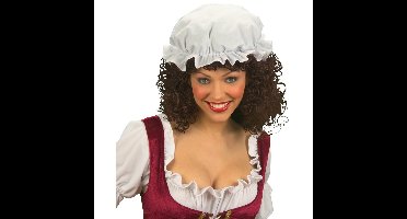 Verkleed muts voor Dienstmeisje/oma/sara pop/Middeleeuwen - 3x - wit - dames - Carnaval