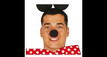 Verkleed neus muis - fopneus - zwart - dieren verkleed accessoires