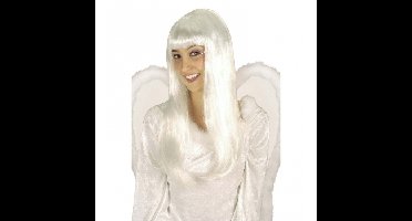 Verkleed pruik engel - wit - lang haar - kerst/fantasy/carnaval thema accessoires