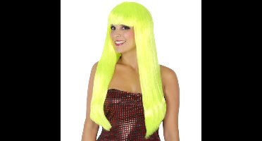 Verkleedpruik voor dames met lang stijl haar - Geel - Carnaval/party