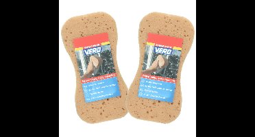 Vero grote schoonmaakspons / viscose autospons - 4x stuks - 22 x11 cm - schoonmaakartikelen/auto was