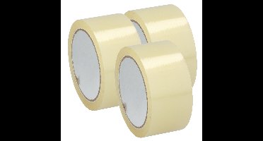 Verpakkingstape - 3x - transparant - 48mm x 50m - verpakkingsbenodigdheden voor kantoor/thuis