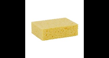 Viscose huishoud spons - geel - 14 x 11 x 3,5 cm - Biologisch afbreekbaar
