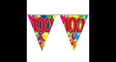 Vlaggenlijn 100 jaar - 10 meter - plastic - Leeftijd - 100e verjaardag - versiering