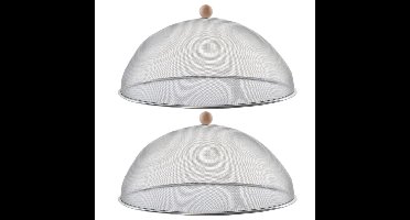 Vliegenkap voor voedsel - 2x - 43 cm - stevig RVS - voedselkap - eten afdekken