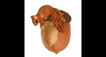 Voederschaal vogels - L20 cm - polystone - eikel - voor pindakaas - eetschaal