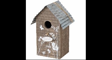 Vogelhuisje/nestkastjes Welcome bruin hout 22 cm