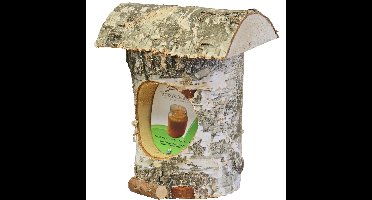 Vogelhuisje/voederhuisje/pindakaashuisje berkenhout 27 cm