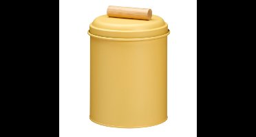 Voorraadpot / koekjes bewaarblik Bart - 14 x 20 cm - metaal - geel - keuken voorraadpotten