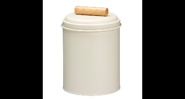 Voorraadpot / koekjes bewaarblik Bart - 14 x 20 cm - metaal - wit - keuken voorraadpotten