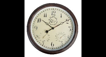 Wandklok - met thermometer en luchtvochtigheidmeter - 38 cm - binnen en buiten