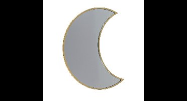 Wandspiegel Halve Maan - metalen frame - goud - 25 x 11 cm - badkamer/toilet/gang