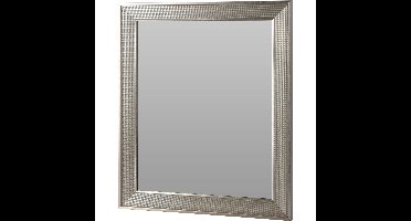 Wandspiegel met brede lijst Plata - frame kleur zilver - 50 x 60 cm