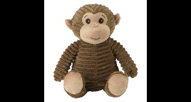 Warmte/magnetron opwarm knuffel - Aap - bruin - 30 cm - wasbaar - pittenzak