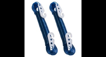 Waslijn - 2x - 20 meter - PVC - blauw - drooglijn / waslijndraad - wasgoed ophangen - met 2 haakjes