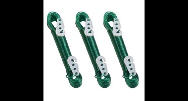 Waslijn - 3x - 20 meter - PVC - groen - drooglijn / waslijndraad - wasgoed ophangen - met 2 haakjes
