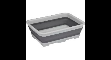Wasmand/opbergmand opvouwbaar - kunststof - 12 Liter - grijs - 37 x 27 x 12 cm