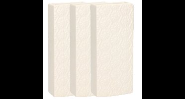 Waterverdamper - 3x - creme wit - keramiek - 400 ml - radiatorbak luchtbevochtiger - 7,4 x 17,7 cm