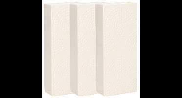 Waterverdamper - 3x - ivoor wit - keramiek - 400 ml - radiatorbak luchtbevochtiger - 7,4 x 17,7 cm
