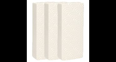 Waterverdamper - 3x - wit - keramiek - 400 ml - radiatorbak luchtbevochtiger - 7,4 x 17,7 cm