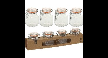 Weckpot/Voorraadpot Mini - 8x stuks - met beugelsluiting - 90ml - 7 x 5 cm