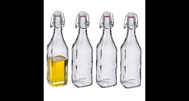 Westmark Beugelfles / Weckfles - 8x - transparant glas - luchtdicht - 0.5 liter - waterfles - vierka