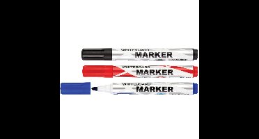 Whiteboard marker/stift - 3x stuks - multi - uitwisbaar - kantoor