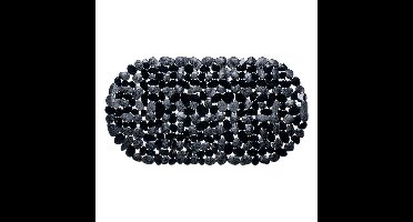 Wicotex Douchemat - ovaal - zwart - steentjes - 68 x 35 cm