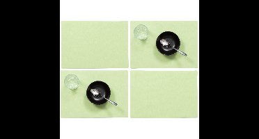 Wicotex luxe Placemats Plain - Set van 6x stuks - mintgroen - 43 x 30 cm - Met anti slip laag - Tefl