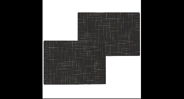 Wicotex Placemats - 10x - zwart - 30 x 43 cm - anti slip laag