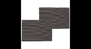 Wicotex Placemats Othos - 10x stuks - zwart - 30 x 43 cm - anti slip laag - Teflon coating toplaag