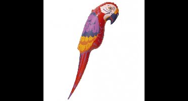 Widmann Opblaas papegaai - 120 cm - rood - hawaii