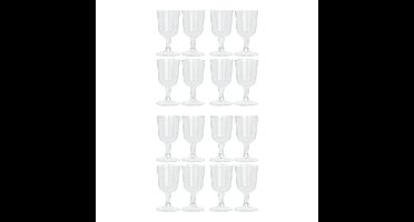 Wijnglazen - 16x - transparant - kunststof - 160ml - herbruikbaar wijnglas