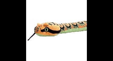 Wild Republic pluche oranje knuffel slang - 137 cm - slangen knuffels