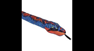 Wild Republic pluche slange knuffeldier - blauw/oranje - 137 cm - reptielen knuffels