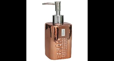 Zeeppompje/dispenser keramiek koper kleur 7 x 15 cm