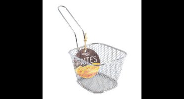 Zilveren patat/snack serveermandjes/frietmandjes 10 cm